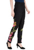 Black Embroidered Cotton Pant For Women's