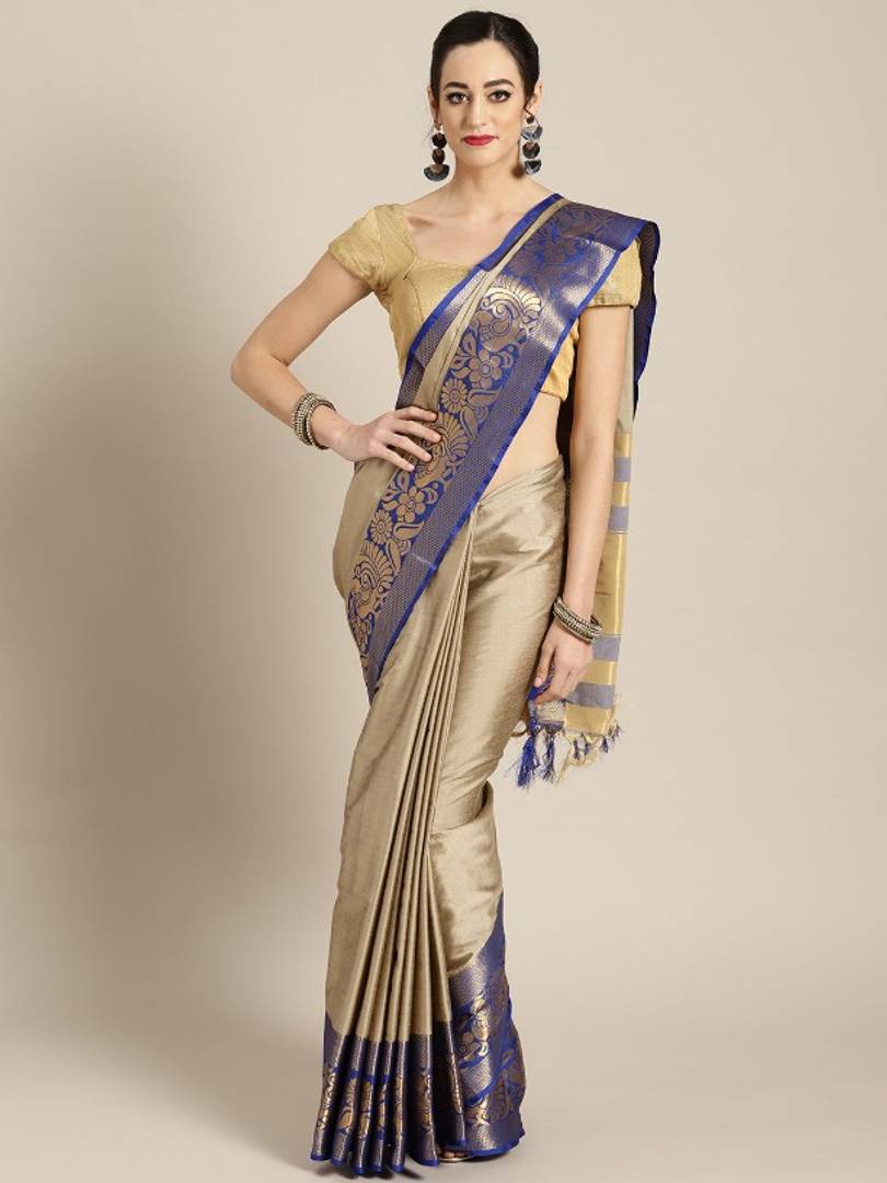 Aura cotton silk saree with regular blouse