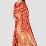 Multicolored Silk Blend Saree with Blouse piece