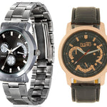 Combo of Men's PU Strap Multicoloured Analog Watches