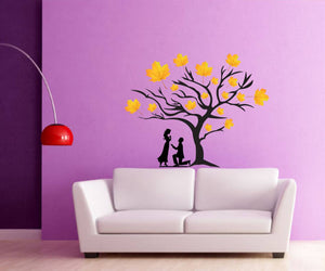 Wall Sticker Loving Couple Under A Tree Decorative Wall Sticker(48 cm X  61)