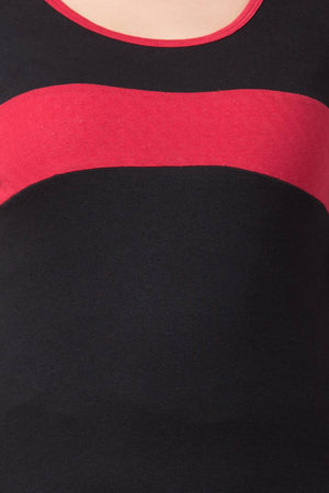 Red Self Pattern Cotton Regular T-Shirt
