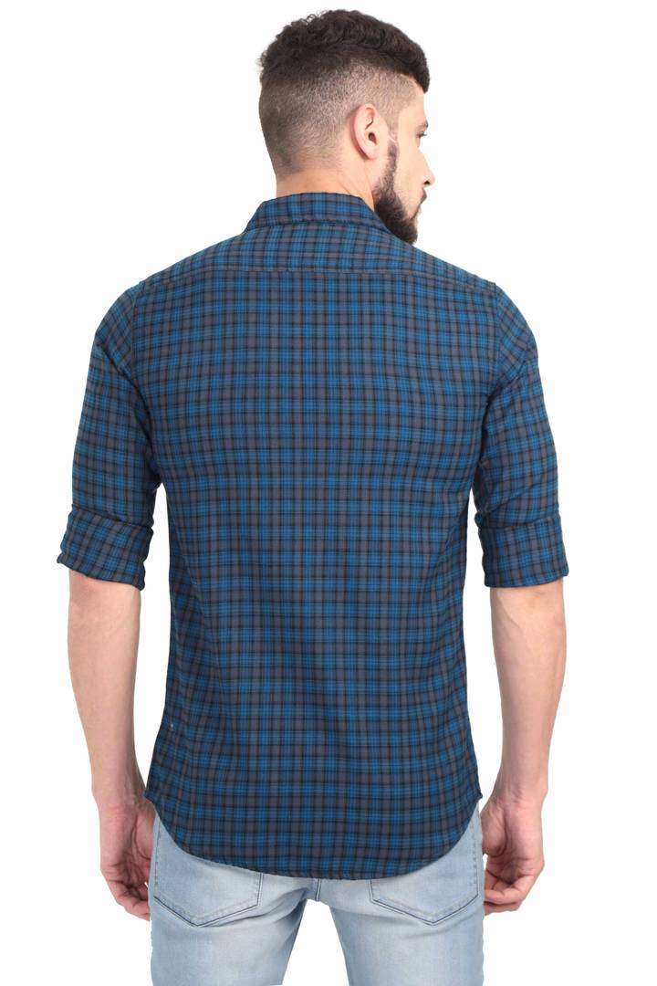 Men's Multicoloured Cotton Checked Long Sleeves  Casual Shirt