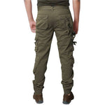 Men's Green Cotton Blend Mid-Rise Solid Regular Fit Cargo