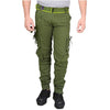 Men's Green Cotton Blend Mid-Rise Solid Regular Fit Cargo