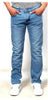 Men's Blue Cotton Spandex Solid Regular Fit Jeans