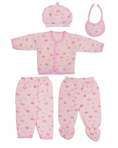 Newborn Baby High Quality Soft Feel Cotton Polyester Blend Top Pyjama With Cap And Bib Set For New Born Babies (0-3 Months) PRINT MAY VARY