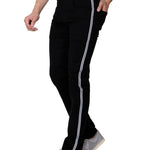 Men's Black Denim Solid Slim Fit Low-Rise Jeans