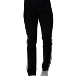 Men's Black Denim Solid Slim Fit Low-Rise Jeans