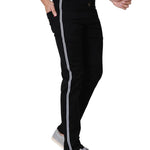 Men's Black Denim Solid Slim Fit Low-Rise Jeans