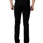 Men's Black Denim Solid Slim Fit Low-Rise Jeans