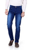 Men's Blue Denim Faded Slim Fit Low-Rise Jeans