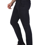 Men's Blue Cotton Solid Slim Fit Chinos