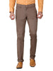 Men's Brown Cotton Solid Slim Fit Chinos