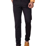 Men's Black Cotton Solid Slim Fit Chinos