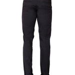 Men's Black Cotton Solid Slim Fit Chinos