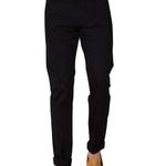 Men's Black Cotton Solid Slim Fit Chinos