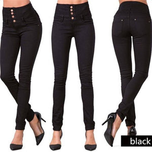 Women's High Waist Black Jeans
