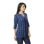 Women's Checked Cotton Regular Fit Shirt