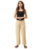 Women's Off White Cotton Solid Pant