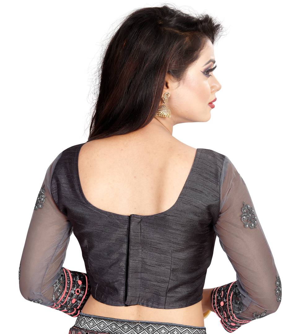 Bollywood Embroidered Silk Saree With Blouse Piece
