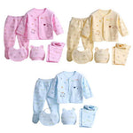 BABY SET NEWBORN COTTON UNDERWEAR SETS NEWBORNS INFANT CARTOON BEAR SUIT BABY CLOTHING 5 PCS/SET - (RANDOM COLOR)