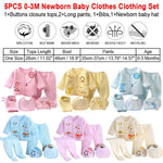 Newborn Baby Boys Girls ( 5pcs/set) Infant Underwear Set Unisex Clothing Suit (Random Suit)