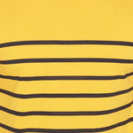 Men's Yellow Cotton Blend Striped Round Neck Tees