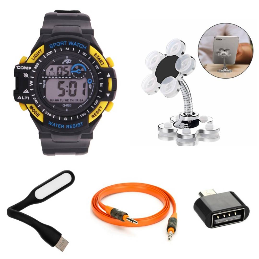 Digital Watch With Mobile Accessories For Men