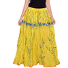 Yellow Cotton Printed Long Skirt
