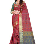 Multi Woven Design Silk Blend Saree With Blouse Piece