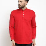 Red Solid Cotton Regular Fit Casual Shirt