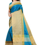 Beige Woven Design Cotton Silk Saree With Blouse Piece