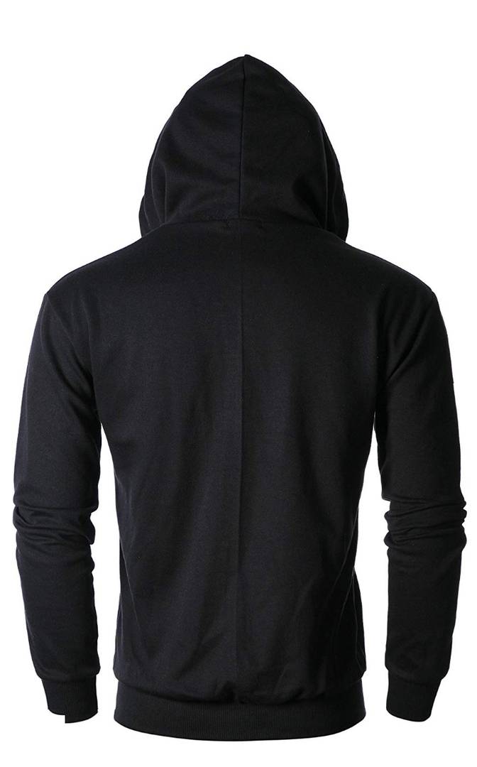 Black Printed Cotton Blend Hooded Sweatshirt