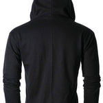 Black Printed Cotton Blend Hooded Sweatshirt