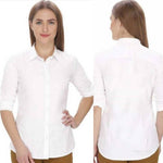 Women Solid Cotton Blend Regular Fit Shirt