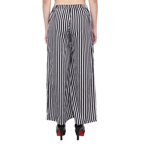 Elegant Women's Crepe Multicoloured Trousers