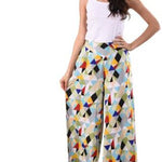 Elegant Women's Crepe  Multicoloured Trousers