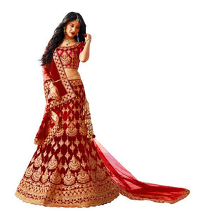 Beautiful Embroidered Silk Lehenga Choli with Dupatta Set for Women's