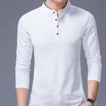 Men's White Cotton Solid T-Shirt
