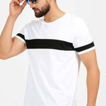 Men's Multicoloured Cotton Self Pattern T-Shirt