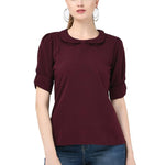 Women's Crepe Maroon Casual Top