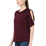 Women's Crepe Maroon Casual Top