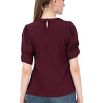 Women's Crepe Maroon Casual Top