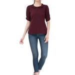 Women's Crepe Maroon Casual Top