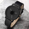 Black Synthetic Leather Wrist Watch For Men