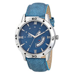 Men's Stylish Blue Synthetic Leather Analog Watches