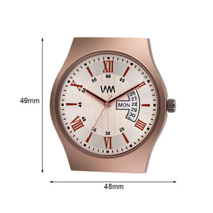 Men's Stylish Beige Synthetic Leather Analog Watches