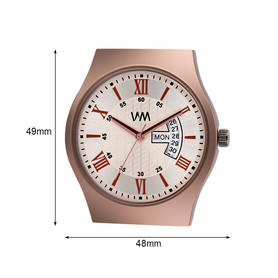 Men's Stylish Beige Synthetic Leather Analog Watches