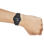 Men's Stylish Black Metal Analog Watches